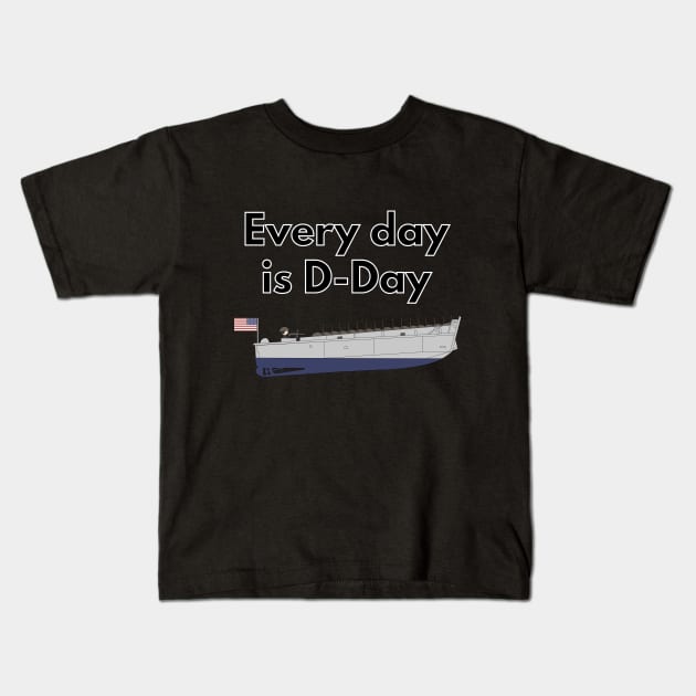 American D-Day LCVP Kids T-Shirt by NorseTech